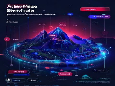 爱情岛网站安全访问示意图，浏览器地址栏显示HTTPS锁标与官方域名，背景为深色科技感界面，强调数据加密与正版渠道识别